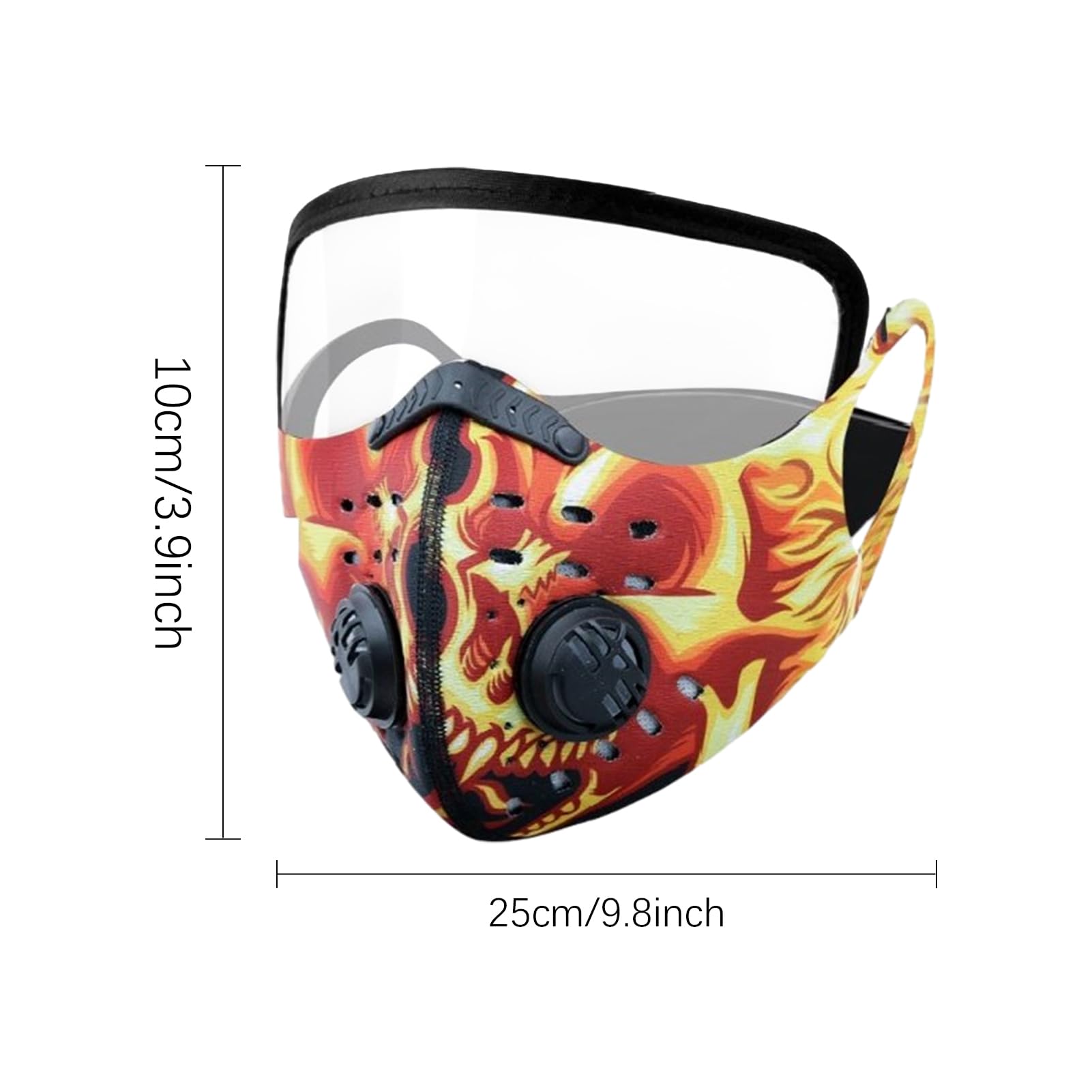 Masque de protection réutilisable avec valve d'air et bandeau amovible, technologie de filtre en maille, masque de sport anti-pollution pour moto, travail du bois