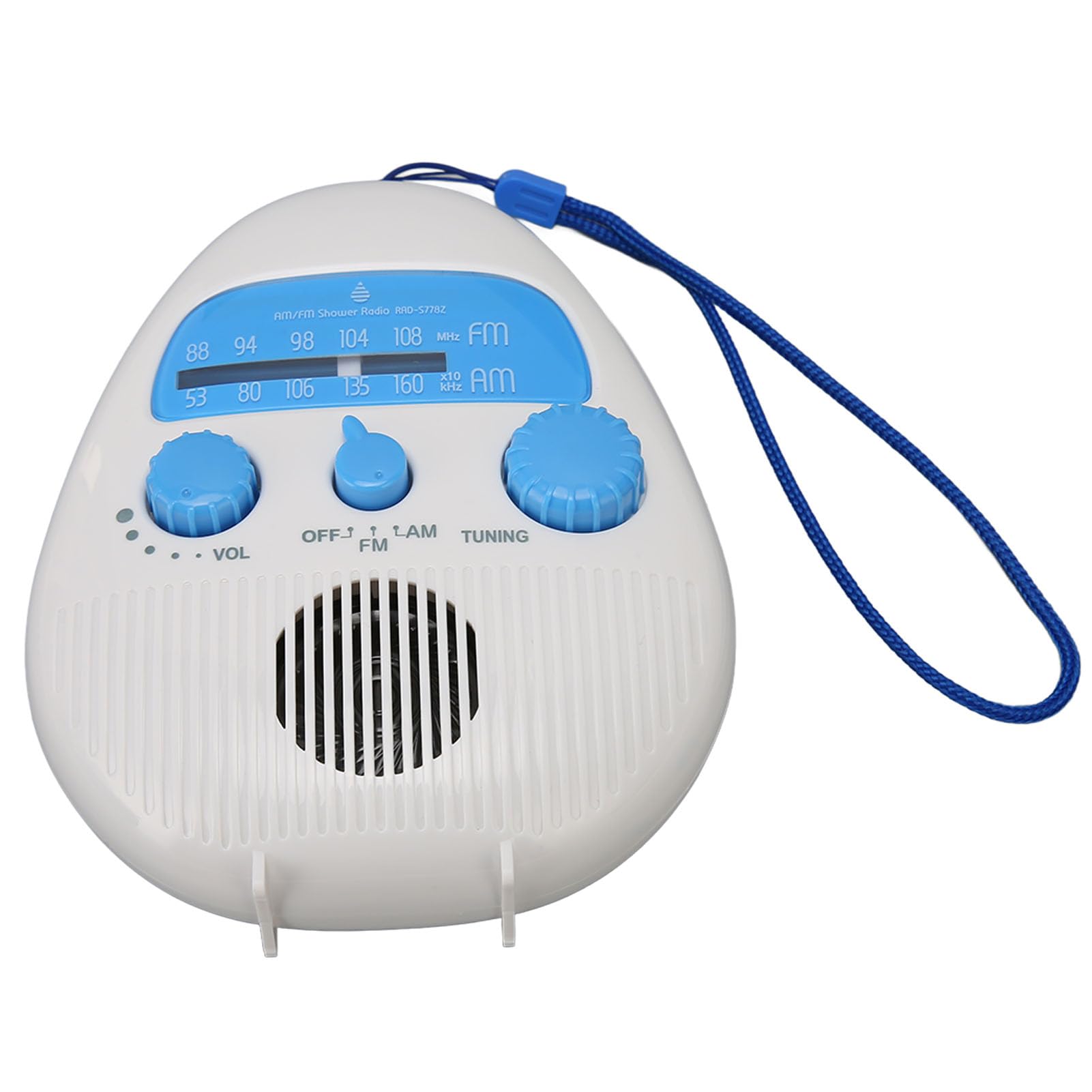 Radio de Douche étanche, Radio AM FM Anti-éclaboussures avec Bouton Rotatif pour Une Utilisation en Extérieur dans la Salle de Bain, Haut-Parleur intégré, Résiste Efficacement à