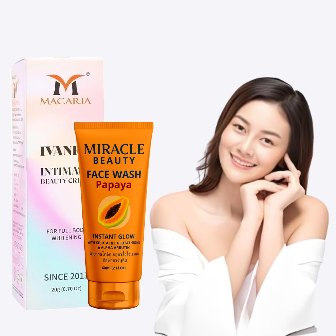 Ivanka Intimate Beauty Kojic acid Whitening cream for Men With Papaya Instant Glow Face wash