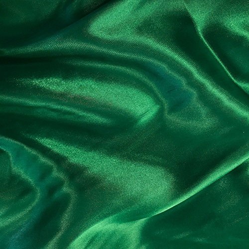 AK TRADING CO. 60" inches Wide-by The Yard-Charmeuse Bridal Satin Fabric for Wedding, Apparel, Crafts, Decor, Costumes (Kelly Green, 10 Yards)