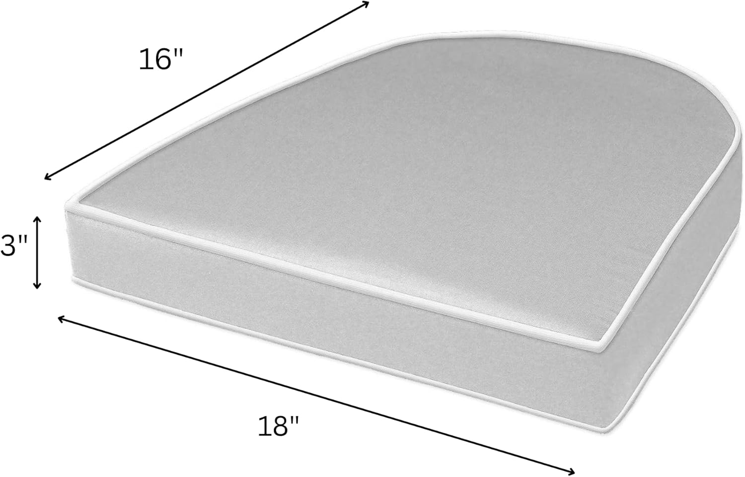 18" x 16" x 3" Sunbrella Rounded Back Chair Cushion (Sunbrella Brannon Whisper)