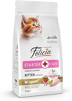 Felicia Dry Cat Food, Chicken, Low Grain, Kitten, Hypoallergenic, 2 Kg
