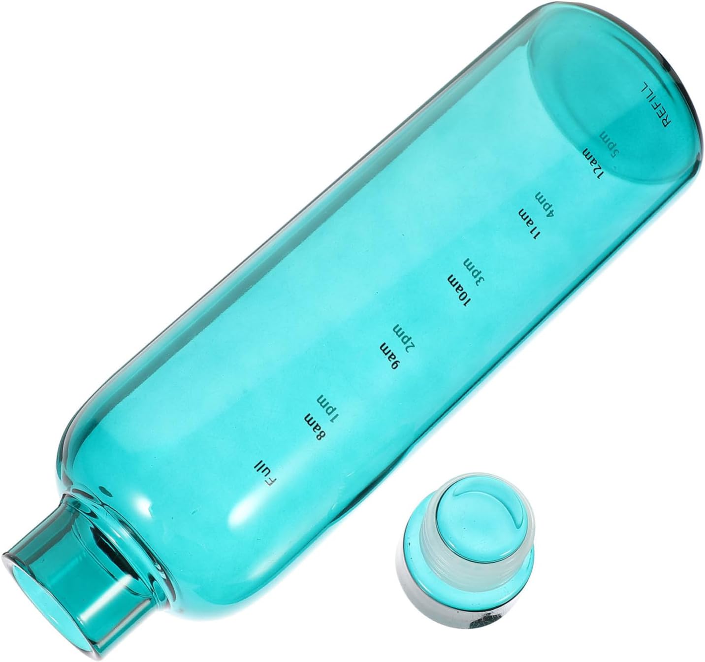 Portable Water Bottle with Time Scale 500ml Heat-resistant Glass Green Leakproof Travel Cup