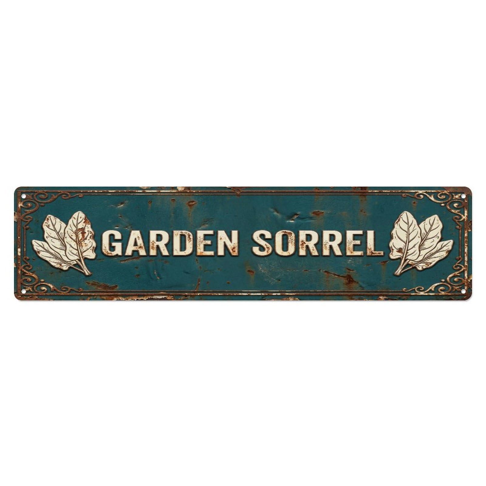 Metal Tin Sign GARDEN SORREL Vintage Herb Rustic Farmhouse