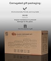 Vista 8 de 18 recipientes de vidrio para almacenamiento de alimentos con tapas, recipientes de vidrio para preparación de comidas, recipientes