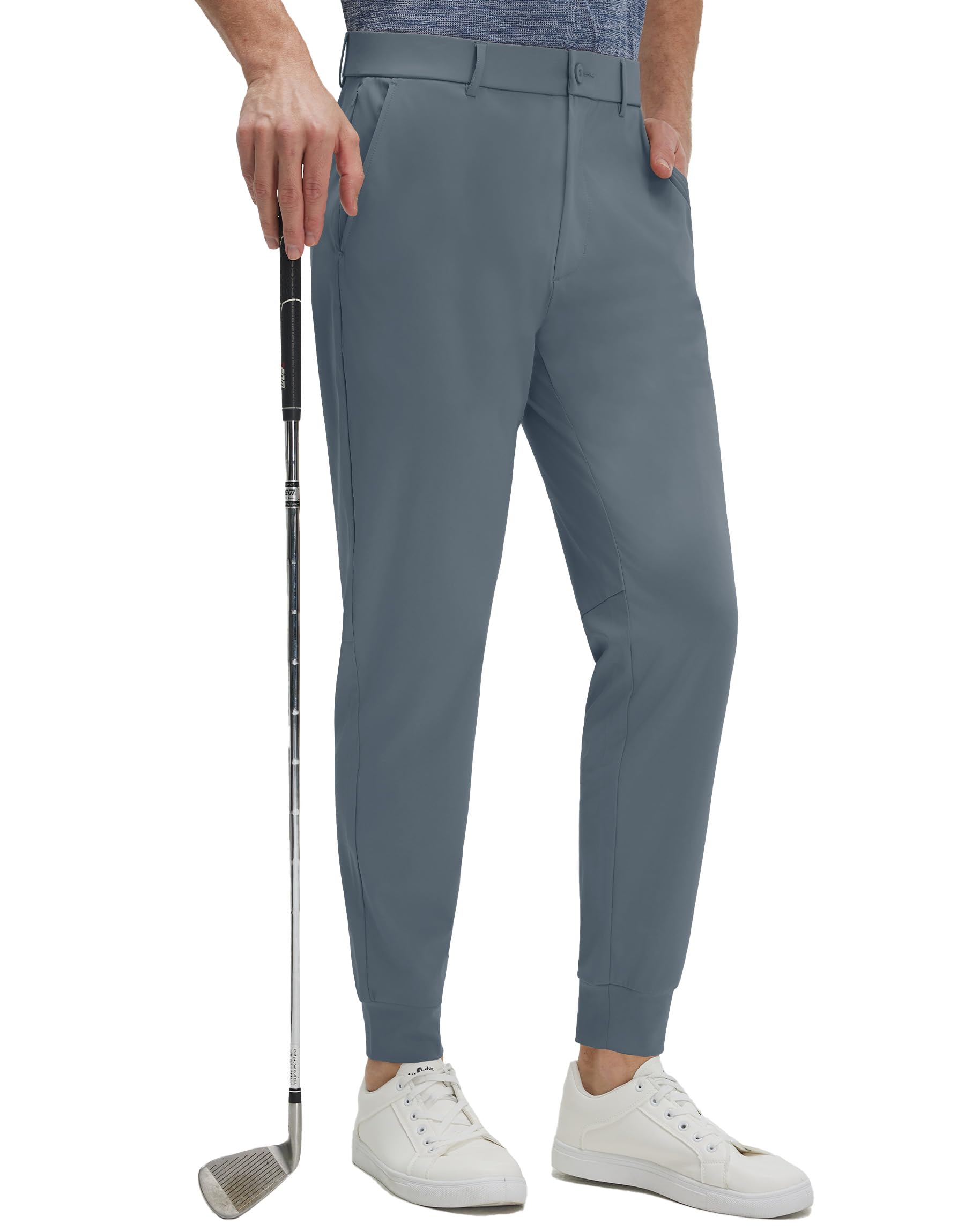 Men's Golf Joggers Pants with 5 Pockets Slim Fit Stretch Sweatpants with Belt Loops Travel Casual Pants for Men