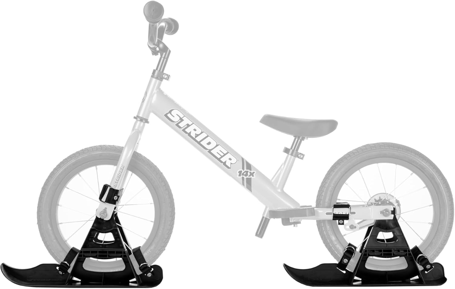 Strider 14x Sport Snow Skis Set - Transform Balance Bike into Sled - Fits Our 14x Balance Bike - for Kids 3 to 7 Years - Tool-Free Assembly