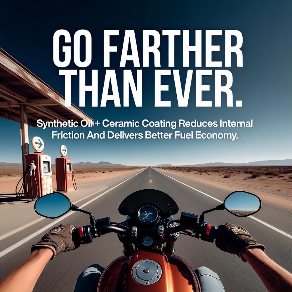 Patented 20W-50 Synthetic V-Twin Motorcycle Oil - Ceramic Coating Technology for Extreme Heat Resistance, Reduced Friction & Superior Wear Protection (1 Gallon)