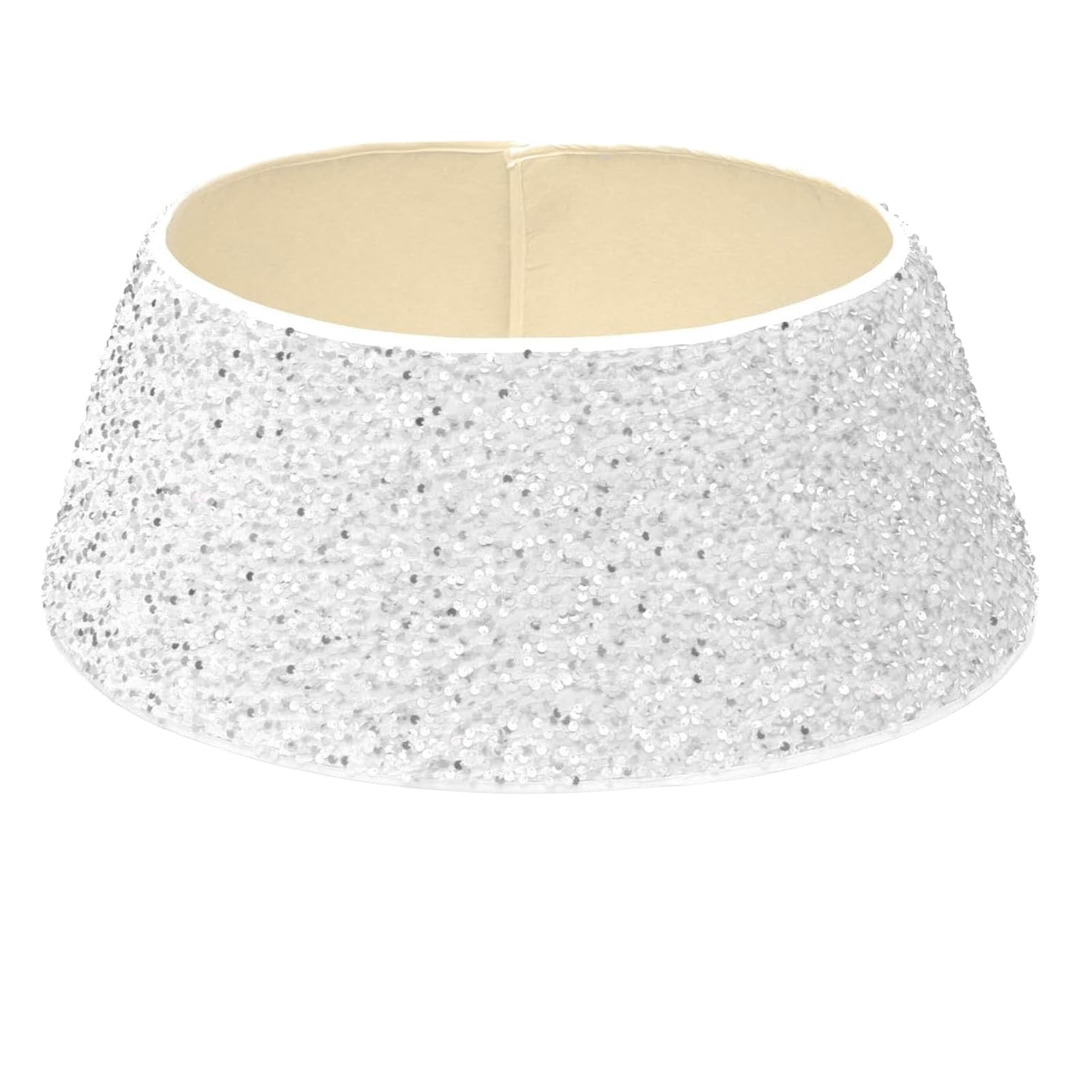 Couvre-Pied de Sapin de Noël à Paillettes Blanc