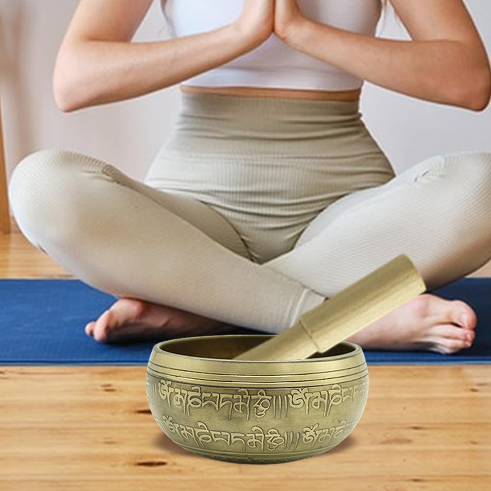 Set di campane tibetane per meditazione, fatta a mano, per yoga, attenzione e meditazione, set di campane tibetane per yoga, rilassamento, donne e