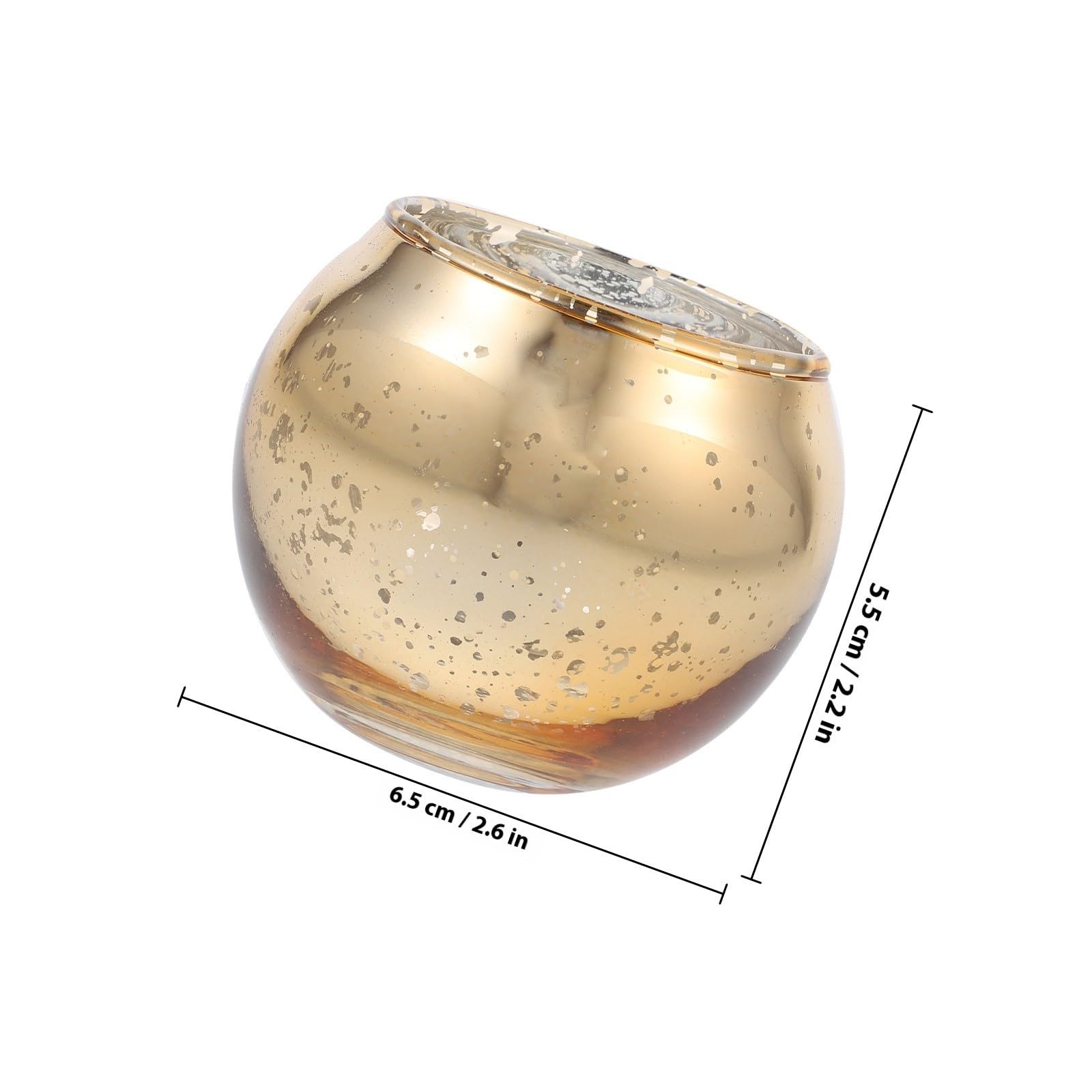 12 Stück Glas Teelichthalter Rund Gold für Teelichter und LED