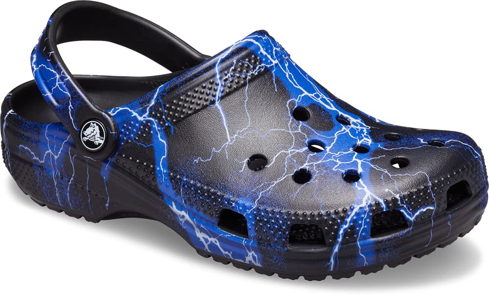 Crocs Unisex-Adult Classic Graphic Clogs, Lightening, 7 Women/5 Men