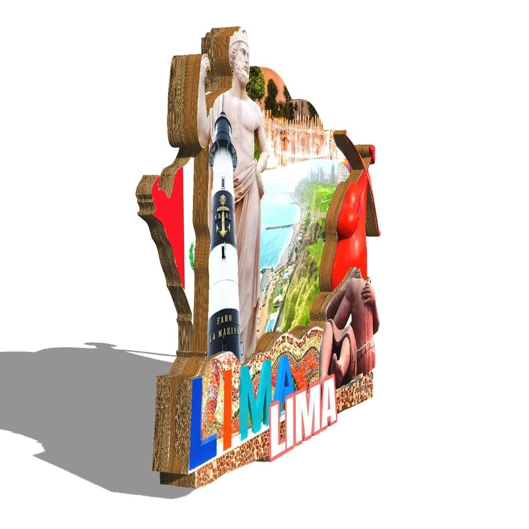 Magnete Frigorifero Lima Perù – Souvenir Di Viaggio 3D Con Monumenti, Regalo Turistico Originale - 3