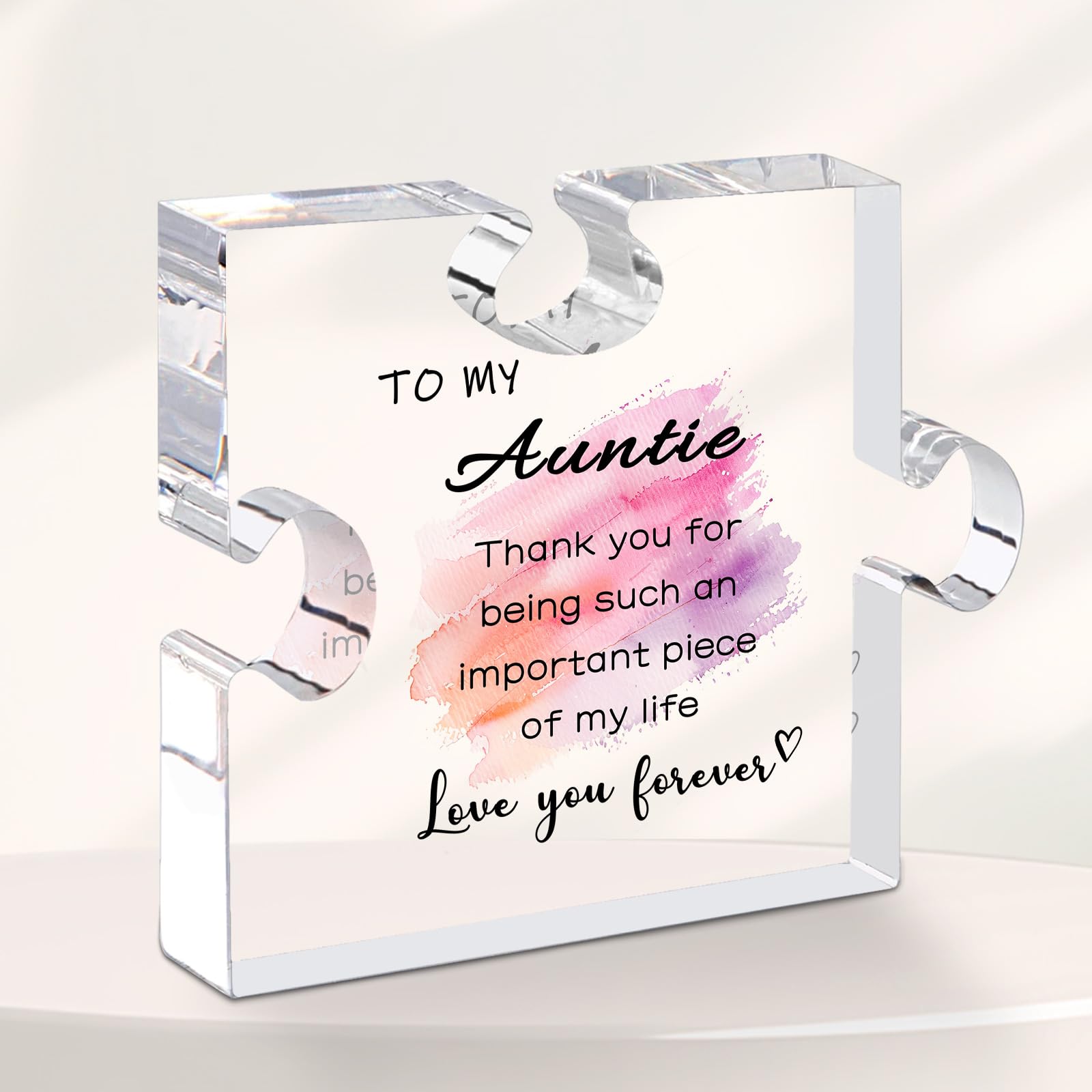 Yasrlvun Auntie Gifts From Niece Nephew, S Plaque 4X4" Mothers Day Christmas Gifts For Aunt Best S Gift Presents Aunty Acrylic Plaques