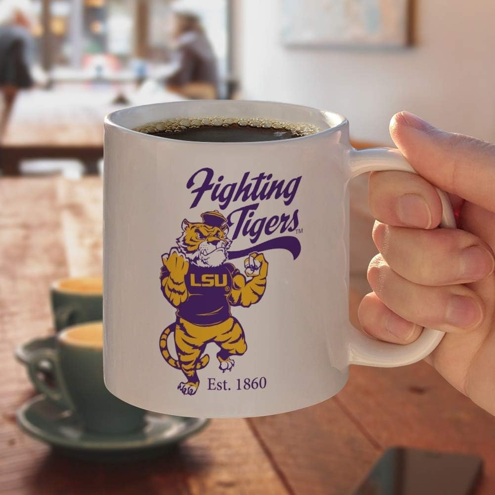 Mike the Fighting Tiger LSU Ceramic Coffee Mug, Novelty Gift Mugs for Coffee, Tea and Hot Drinks, 11oz, White - Image 4