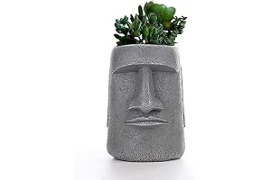 Easter Island Moai Head Statue Succulent Planter Pot