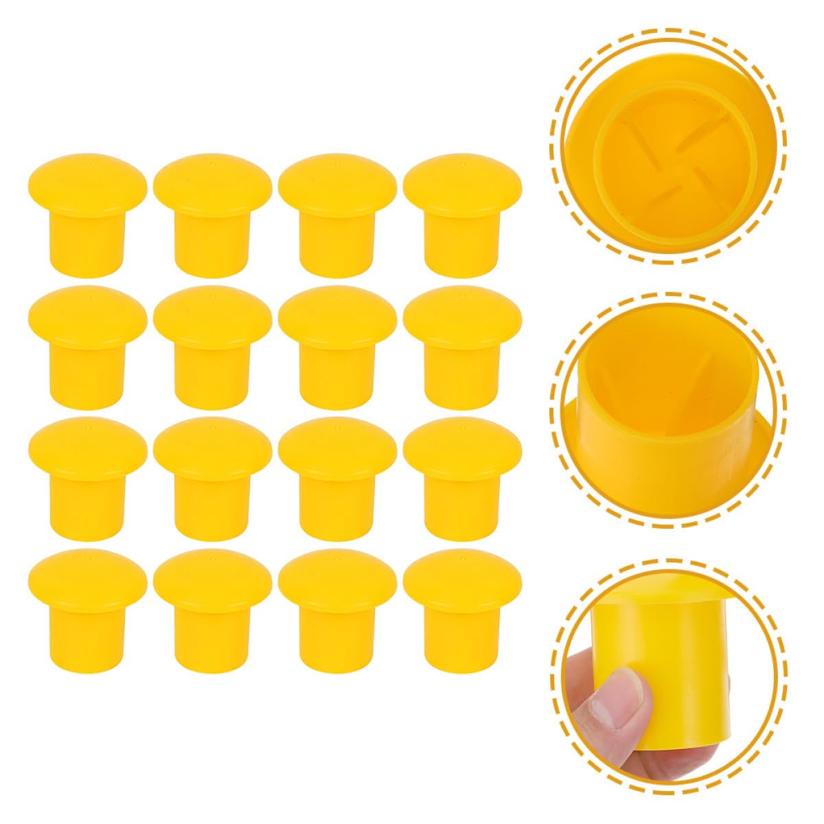 Tapas de Seguridad Protector de Extremo Resistente 60 Alta Visibilidad para Varillas de Refuerzo de Plástico Amarillo para Obra y Construcción