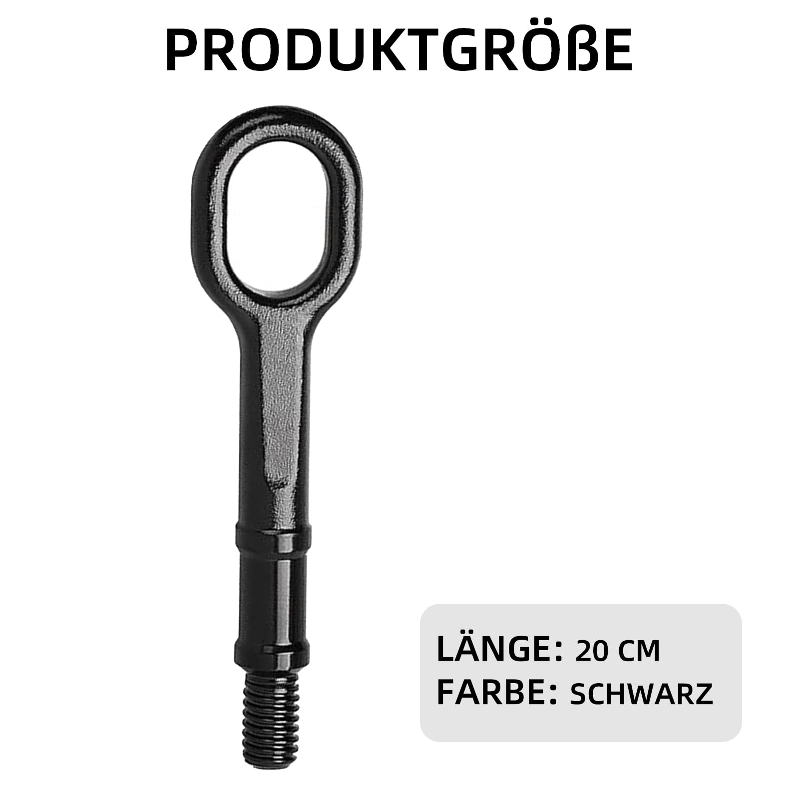 Gancio di traino 200 mm 1T0805615A, gancio di traino per Audi A3 8P 2003-2012 per VW Golf MK5 & MK6 2003-2012, gancio di traino, occhiello di ricambio 1T0805615 5P0805615