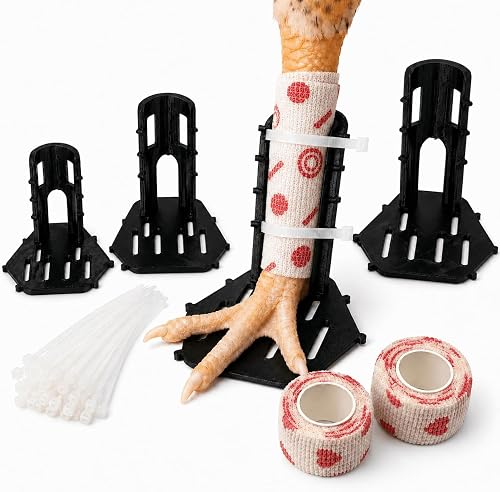 Whadirom Poultry Leg Splint Kit, 4 Sizes Chicken Leg Brace with Cohesive Wrap & Ties for Chickens Ducks Geese Whadirom Poultry Leg Splint Kit, 4 Sizes Chicken Leg Brace with Cohesive Wrap & Ties for Chickens Ducks Geese