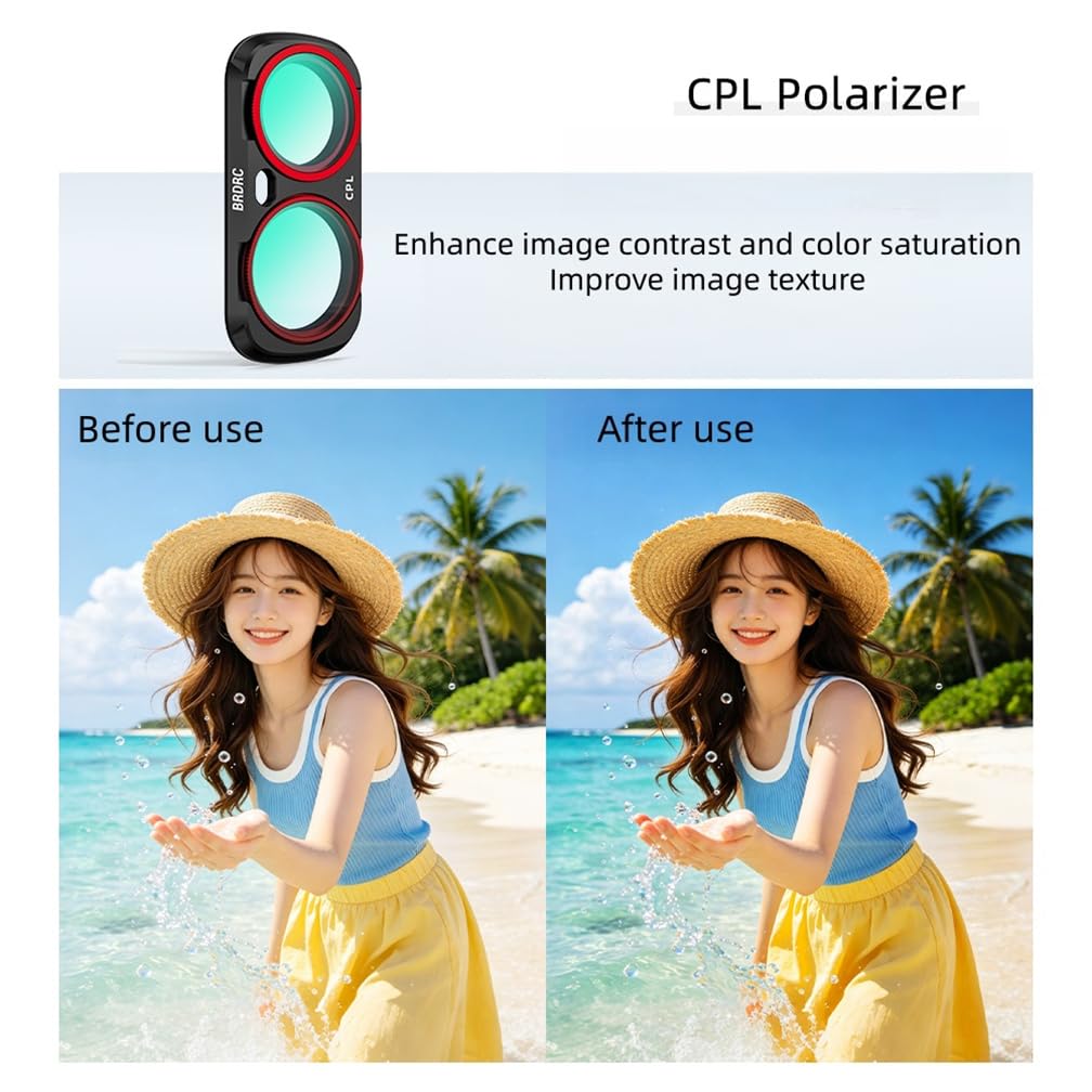 Magnetfilter Set ND und CPL für Insta 360 Luna Ultra, Diffusion 1/4 und verstellbares Filterset ND2-16-32, Optisches Glas für Zubehör Insa 360 Luna Ultra (CPL+Diffusion 1/4+LPR+ einstellbar ND2