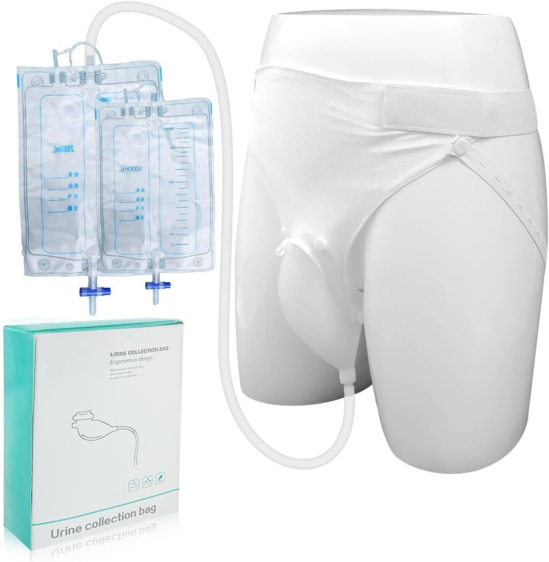 MAYCREATE® Urine Collector for Elderly Men, Reusable Urine Bag Collector, Portable Male Urine Collection Bag, Silicone Urine Collector for Elderly Men Bedridden Patients, Elderly Men Type