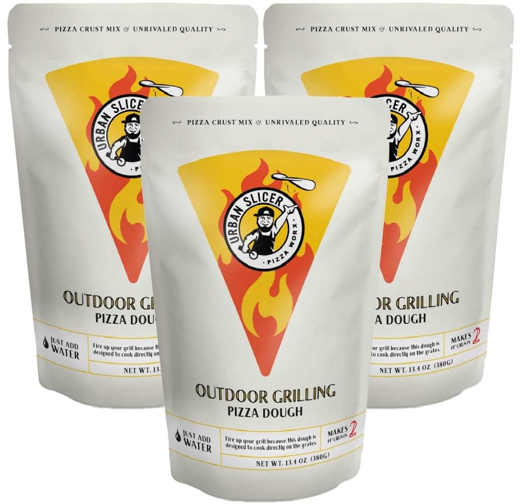 Urban Slicer Pizza Worx - Outdoor Grilling Pizza Dough - At-Home Pizza Making Kit for Crispy Thin Crust - 13.4 oz. Bags - 3 Pack - Makes 6 Pizzas