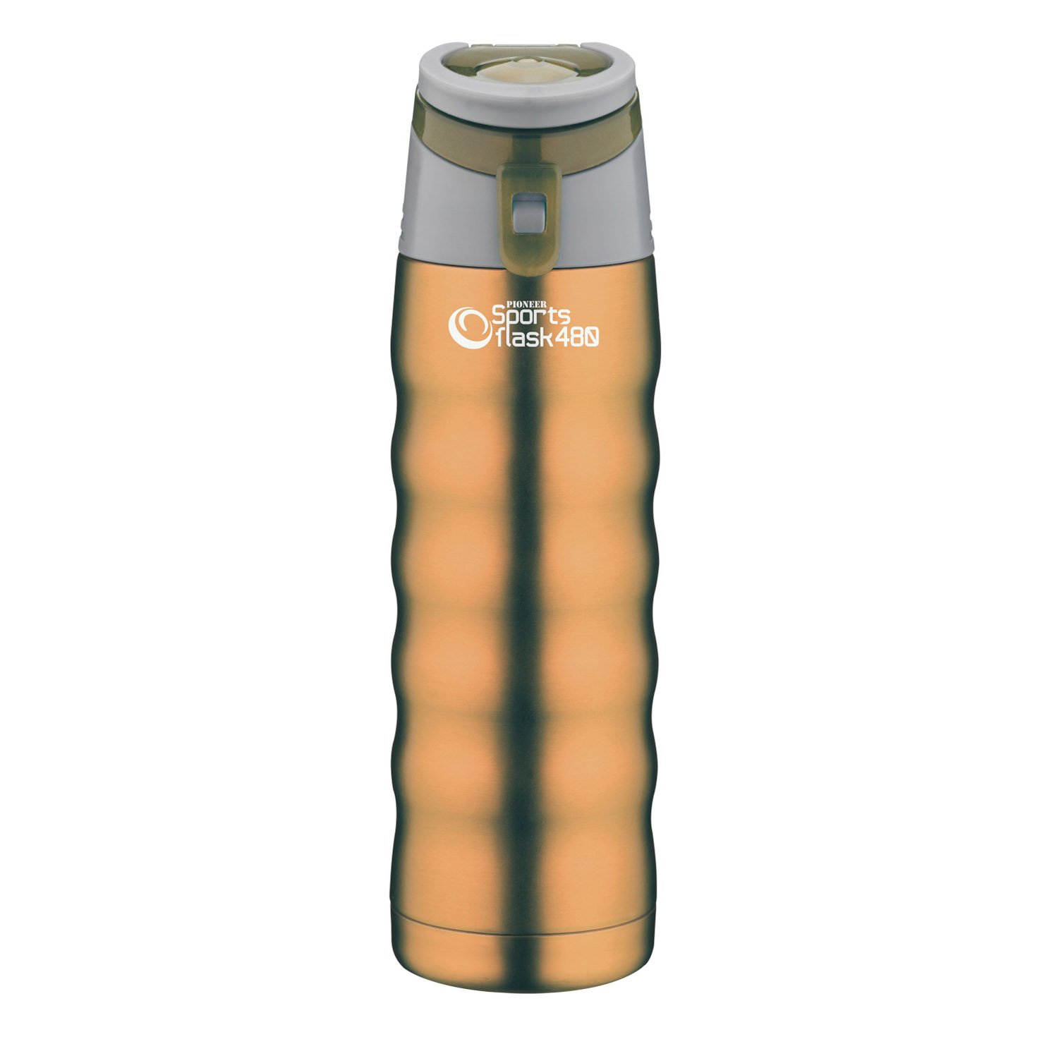 Pioneer Bronze Stainless Steel Sports Flask, Double Wall Vacuum Insulated Drinks Bottle, 480Ml,