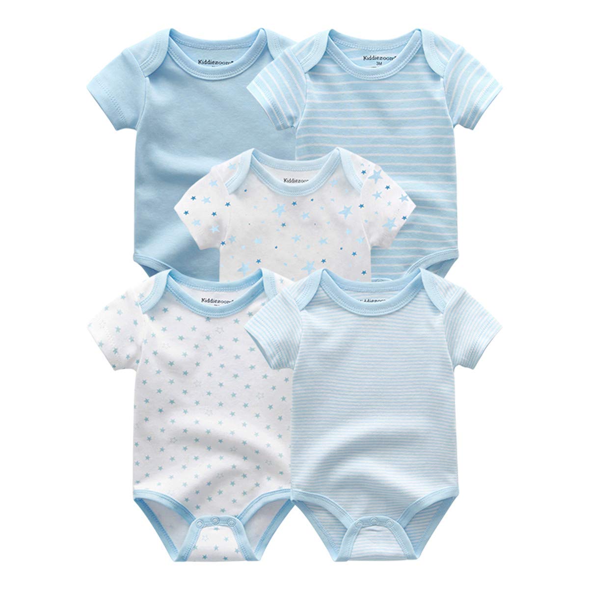 Chalecos de manga corta + pantalones para recién nacidos de 0 a 12 meses de algodón, azul, 3 Meses