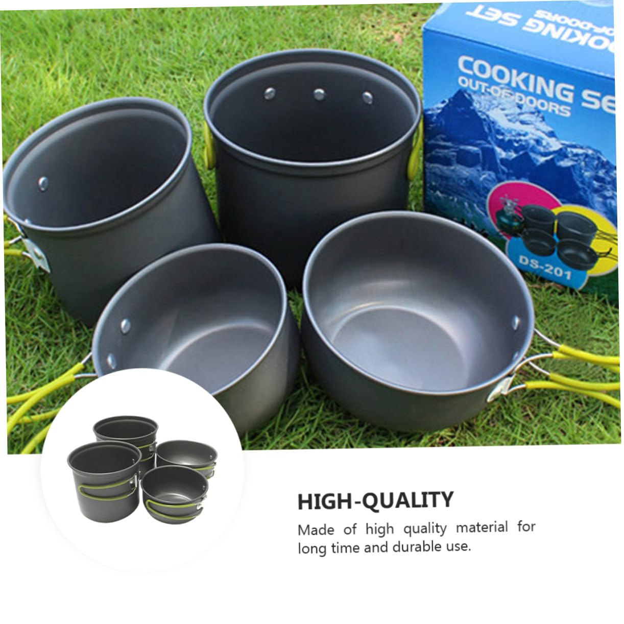 Cabilock Camping-kochgeschirr Aluminiumlegierung Tragbare Outdoor-kochutensilien Kochset mit Pfannenset für Wandern und Klettern