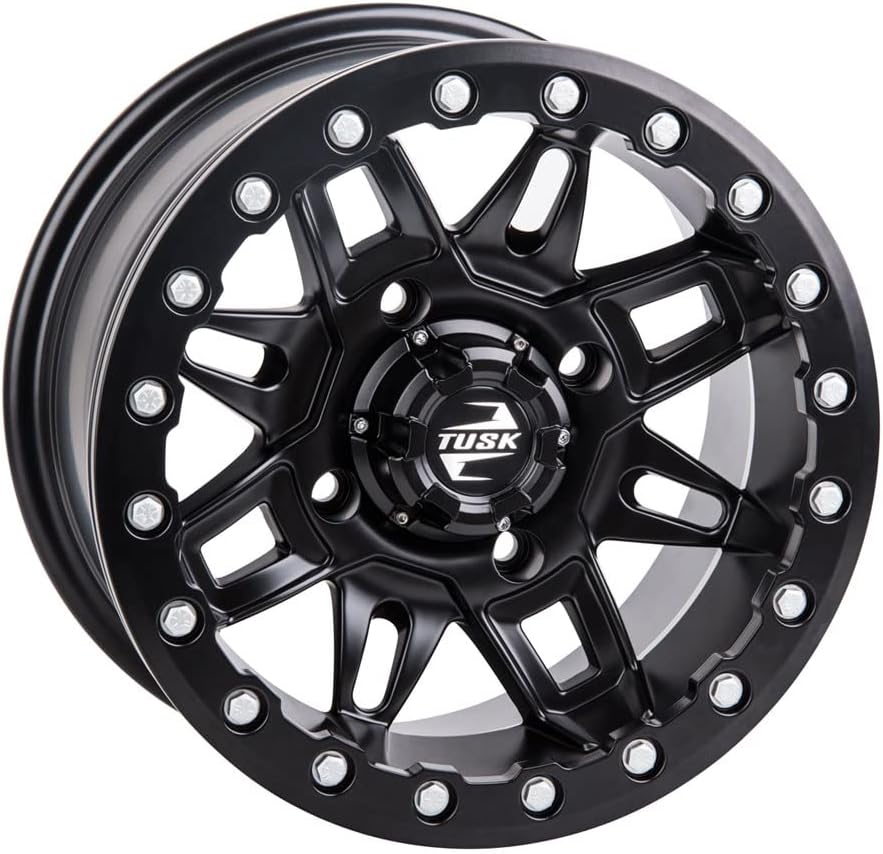 TUSK 4/156 Wasatch Beadlock Wheel 15x7 5.0 + 2.0 Matte Black Compatible with POLARIS RZR Trail/XP/ProXP/General/Ranger KAWASAKI KRX/Ridge/Mule Pro YAMAHA RMAX/YXZ