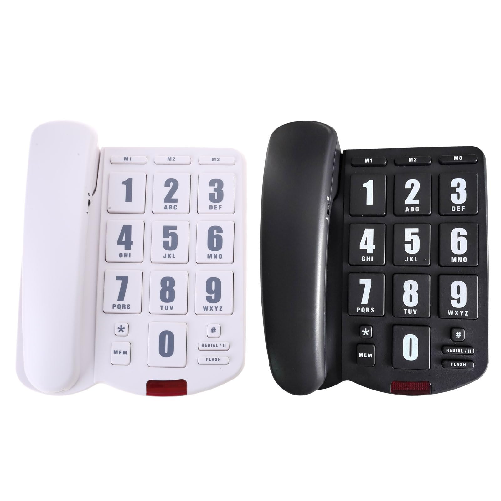 Telefono fisso PK3000 Telefono fisso Scrivania Telefono con cavo con pulsanti grandi Memoria di ricomposizione forte per anziani Fisso Fisso Big Button Amplificato Casa con Telefono Forte Per Anziani