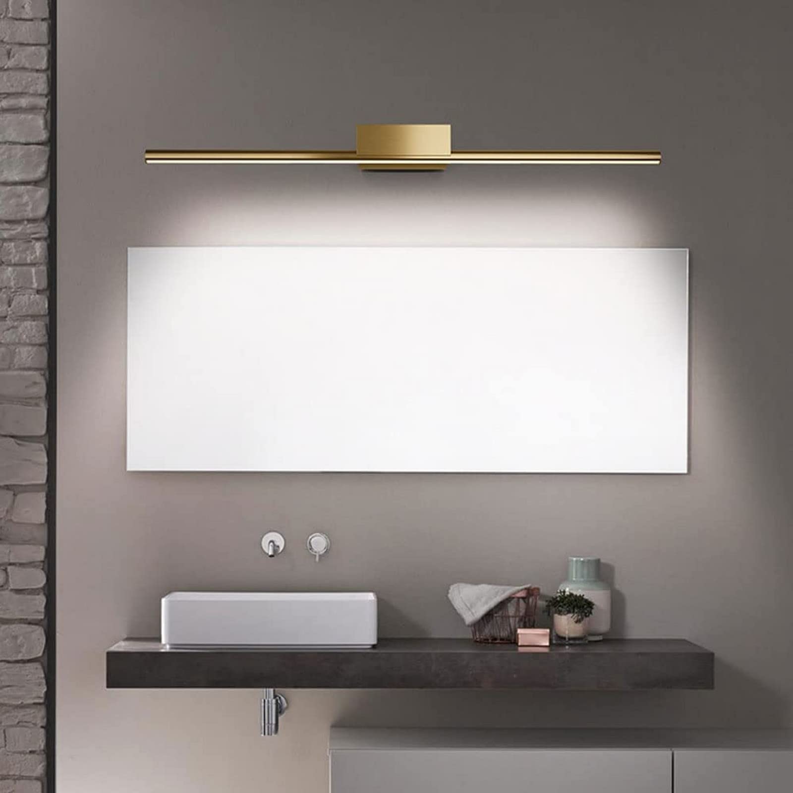 OLSKFUH Wall Lamp, Mirror Light Bathroom Mirror Front Lamp Copper Vanity Light Fixture, Led Vanity Wall Sconce Brass Bath Mirror Lamps For Makeup Dressing Room Mirror Cabinet Wa,