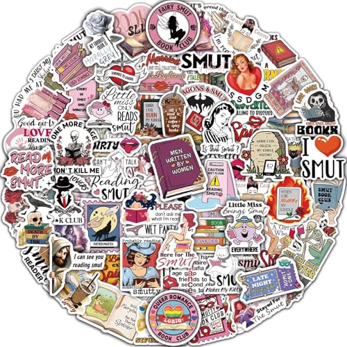MiStar 128 PCS Smutty Book Stickers for Kindle Adult, Spicy Romance Bookish Reading Stickers for Kindle Case, iPad, eBook Reader, Matte Waterproof Booktok Accessories Gifts for Book Lovers
