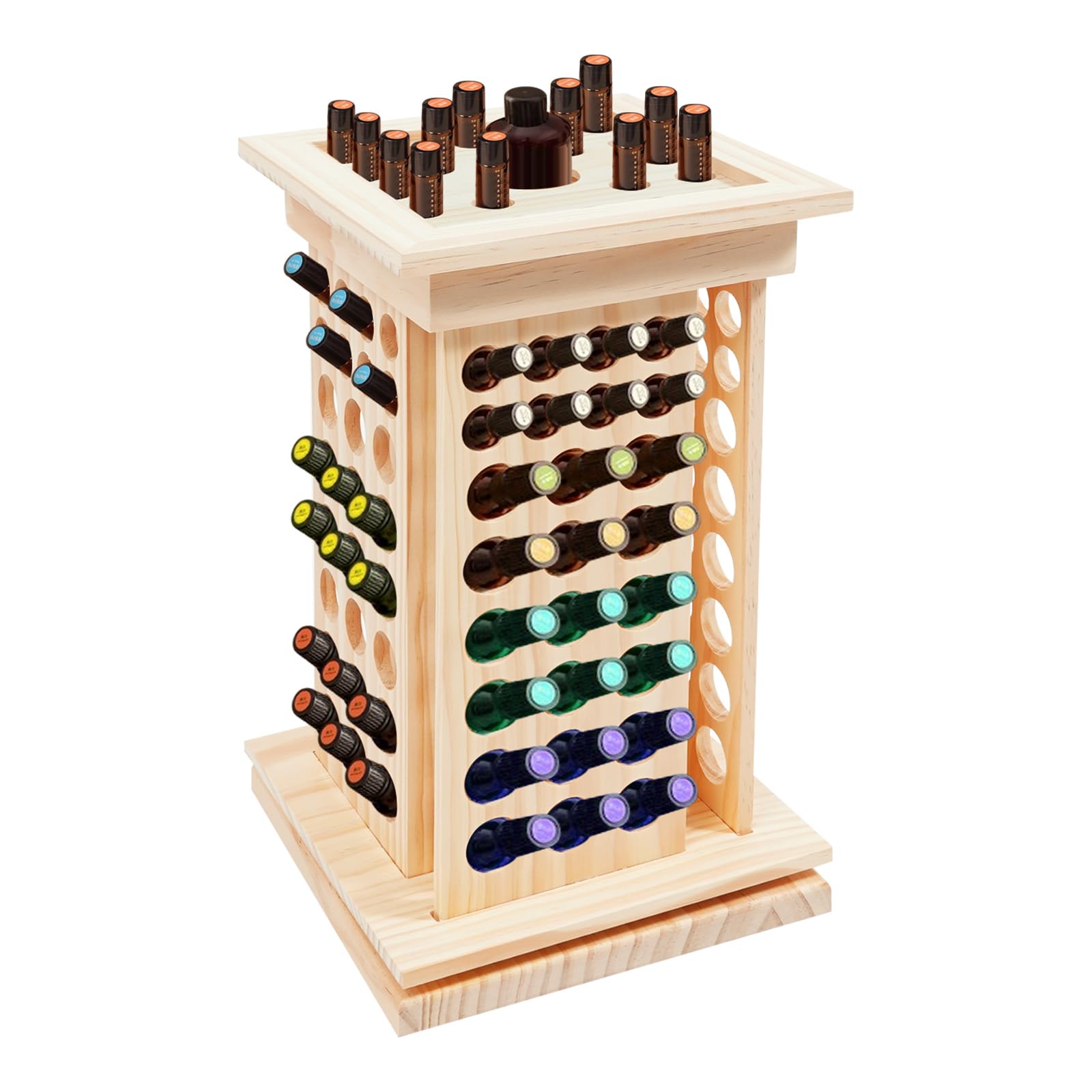 Treeisland Organizador de aceites esenciales de madera giratorio con 125