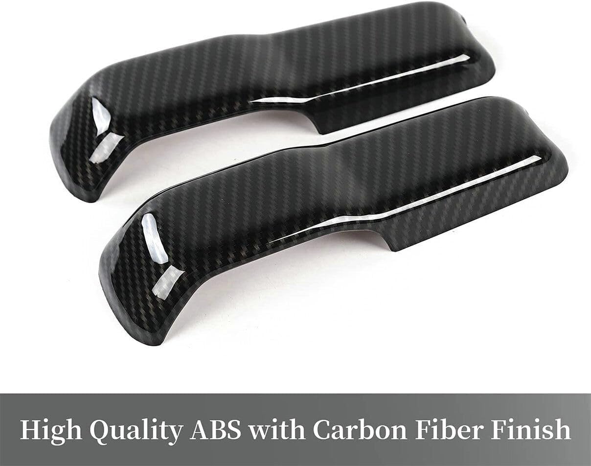 2Pcs Carbon Fiber Engine Hood Hinge Cover Trim Fit for Jeep Wrangler JL 2018 2019 2020 2021 2022 and Fit for Gladiator JT 2020 2021 2022, Black