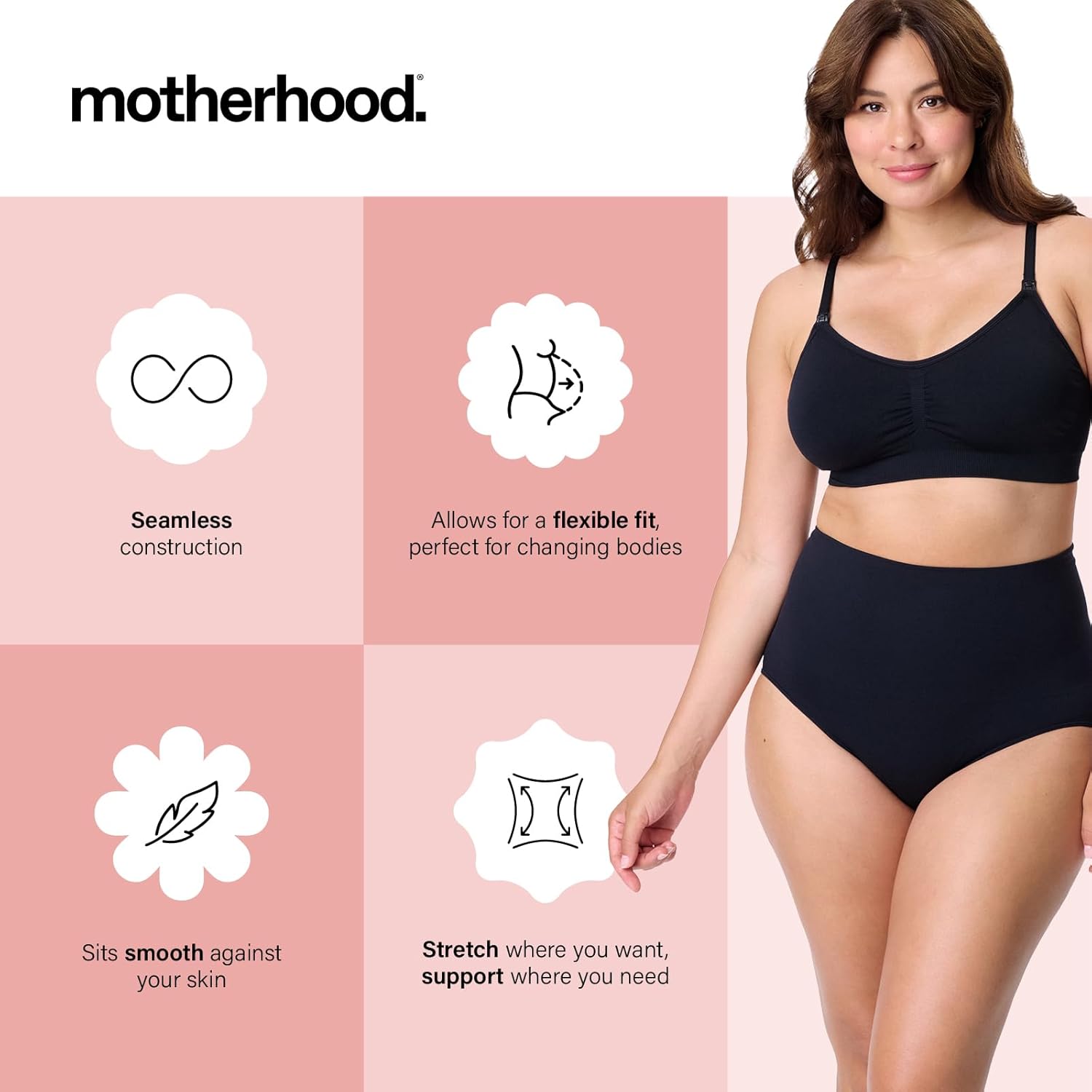 Motherhood Maternity womens Seamless Postpartum Shaper Panty , Belly Support Underwear , 2-pack - Image 4