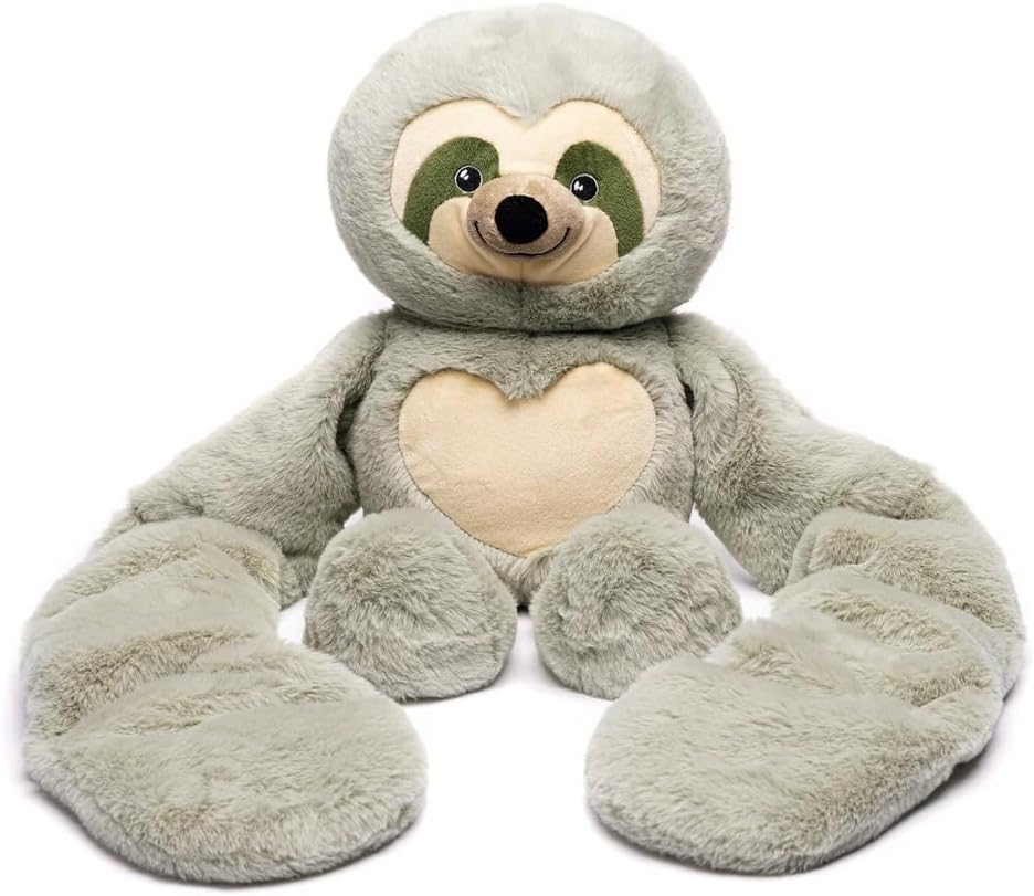 Plushland Original 5lbs Weighted Stuffed Animals Plush Toys with Long Arms, Giant Plushies Pillow Hugging Toy Gifts with Bean Bag for Kids and Adults (Sloth)