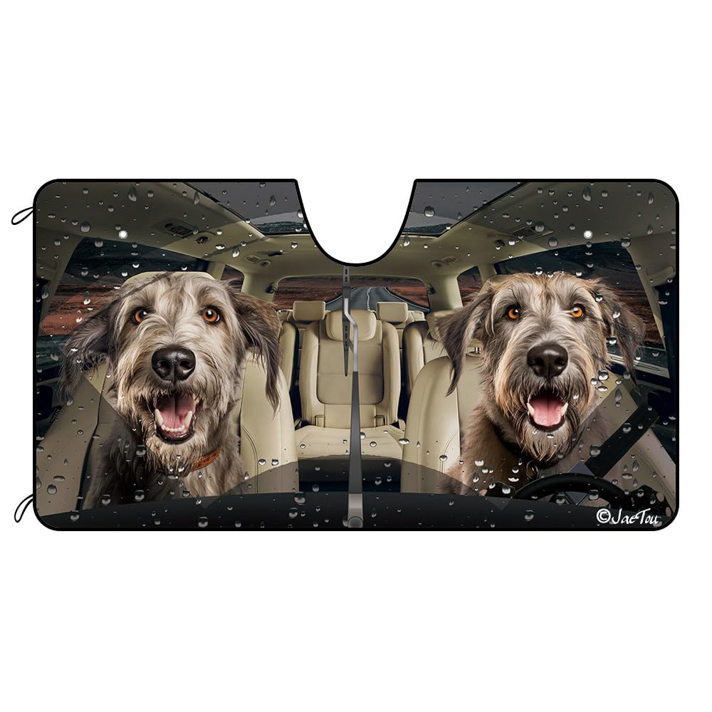 Famille De Chiens Lévriers Irlandais Amusants Pare-Soleil Avant Pliable Protecteur De Pare-Brise Intérieur La Protection Pare-Soleils Intérieur Universelle Pour Auto Véhicules Été