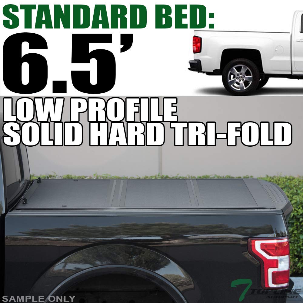 Low Profile Hard Tri Fold Aluminum Truck Bed Tonneau Cover Compatible with 14-18 Chevy Silverado GMC Sierra 1500/2019 LD Limited / 15-19 2500 3500 HD 6.5 Ft (78") Bed