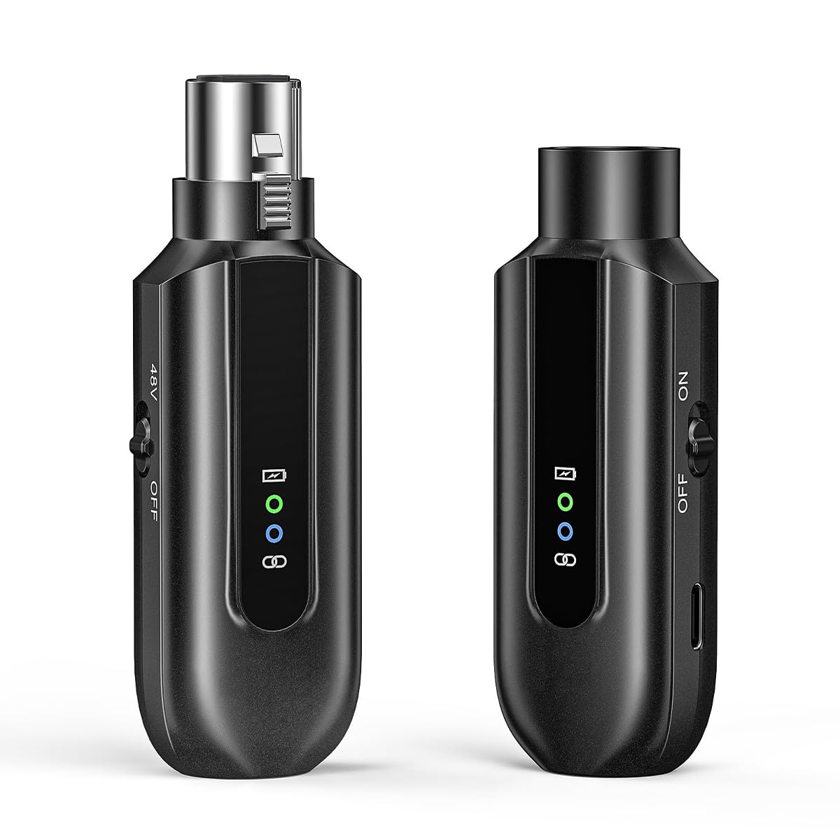 Ricevitore trasmettitore Microfono Wireless Adattatore Microfono Wireless 2.4G per microfoni a condensatore dinamici Durata della Batteria 12 Ore Raggio d'azione 150 Piedi