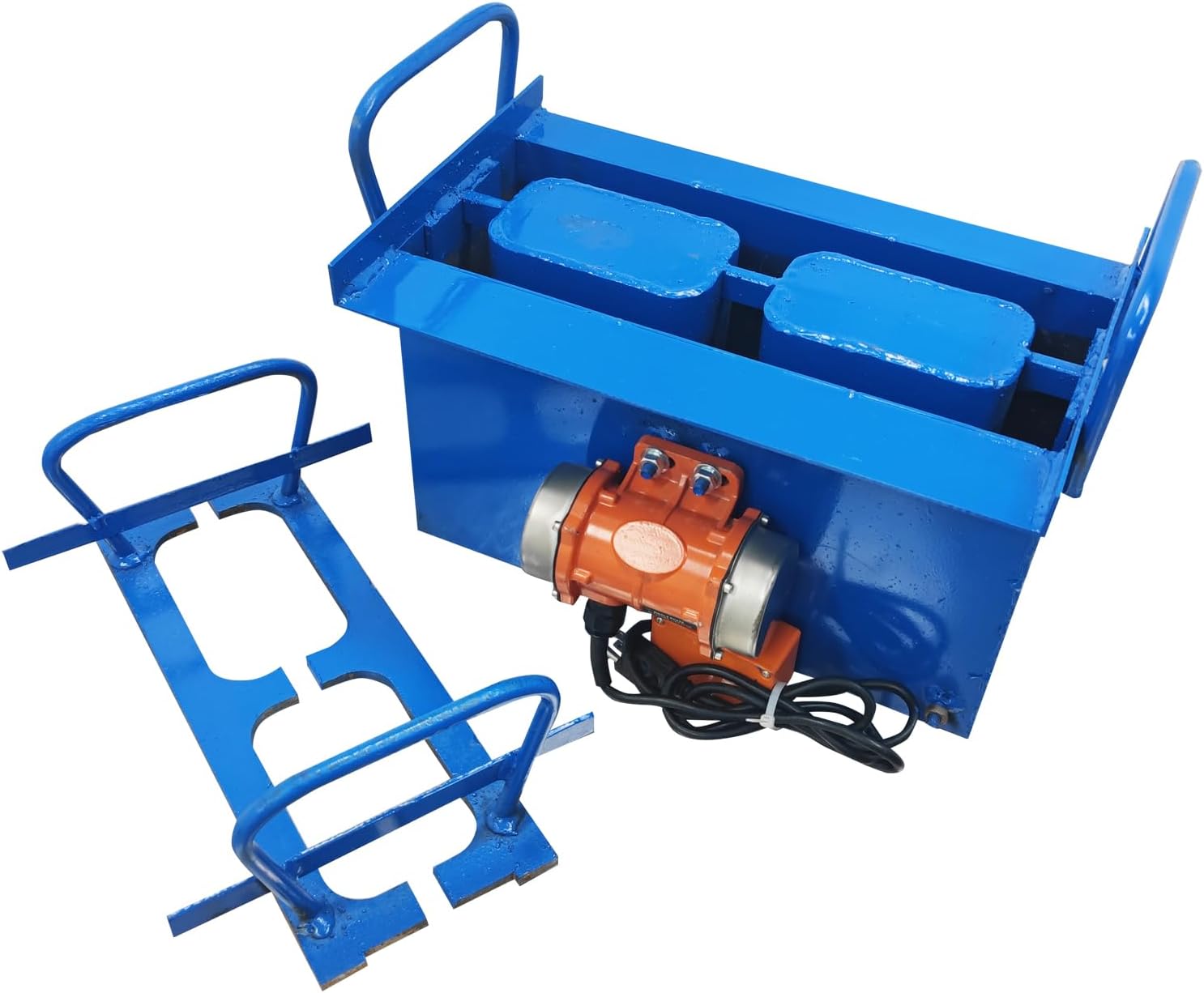 INTBUYING Concrete Brick Making Machine, Manual Hollow Soil Block Brick Forming Machine 110V, H2 Square Brick Size 15.7x5.9x7.8inch（400x150x200mm）