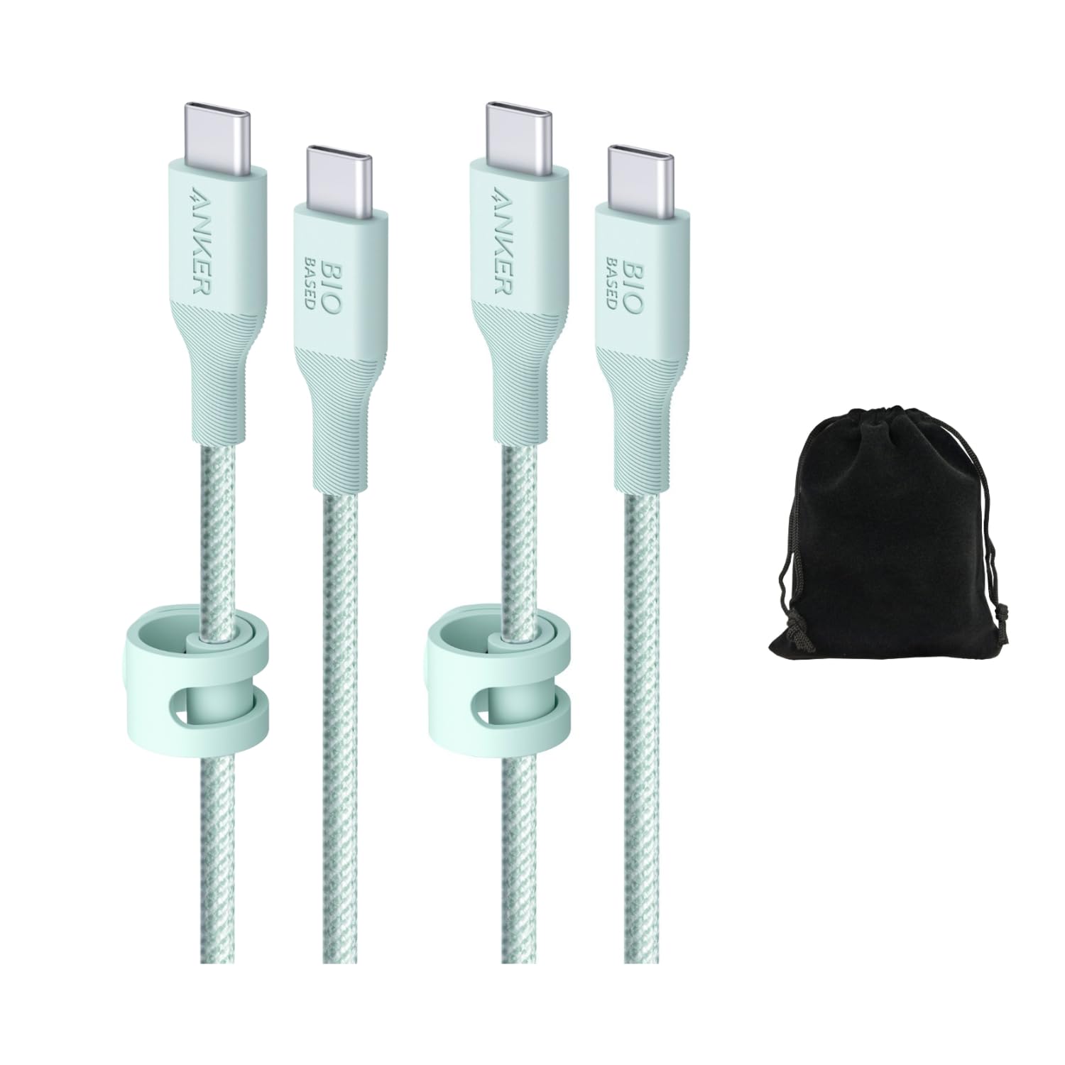 Anker Câble USB-C vers USB-C 544 en bio-nylon de 3 m, respectueux de l'environnement, prend en charge le PD de 140 W pour ordinateurs portables, tablettes et smartphones, très résistant - Durée de vie