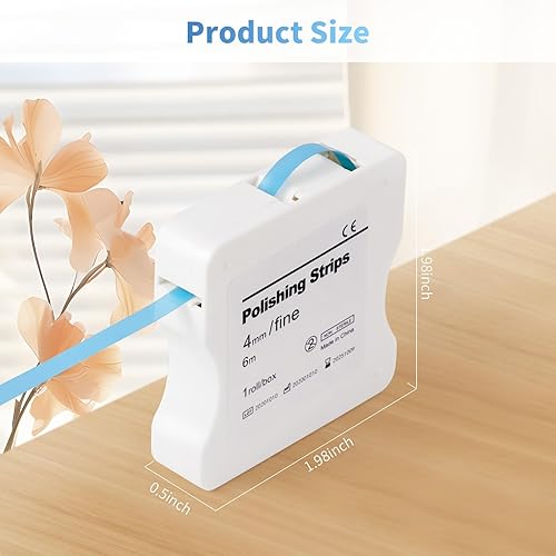 Miniatura 7 de Tiras de pulido dental, tiras abrasivas y de acabado de dientes de 0.157 in x 19.7 ft, herramienta de limpieza de cuidado bucal interdental - lijado