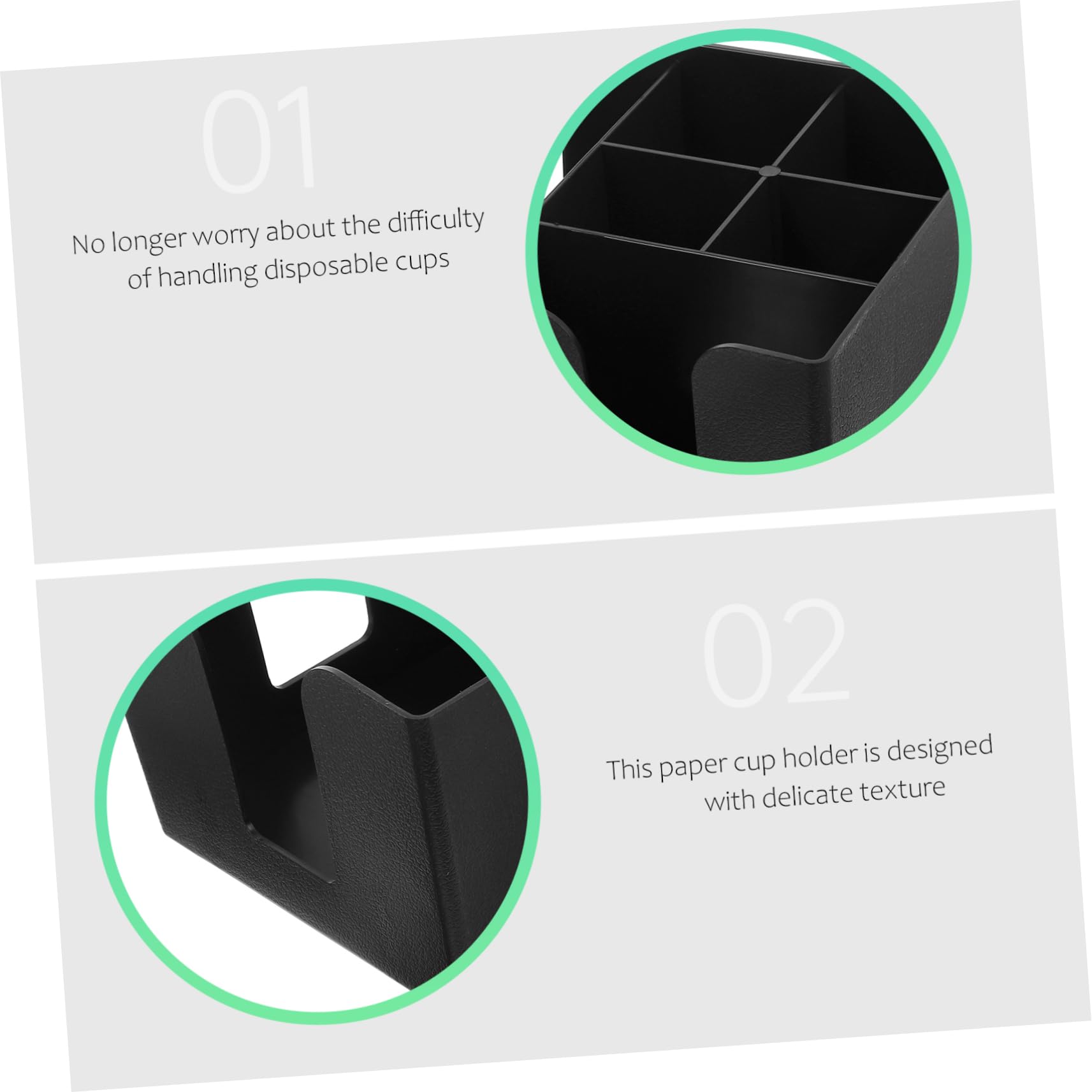PRETYZOOM 3 Piezas Posavasos platillo Dulce té Caja de Almacenamiento de plástico Organizador de Cafe dispensador de Vasos de Uso Diario Soporte de Vaso de Papel de encimera páginas Black