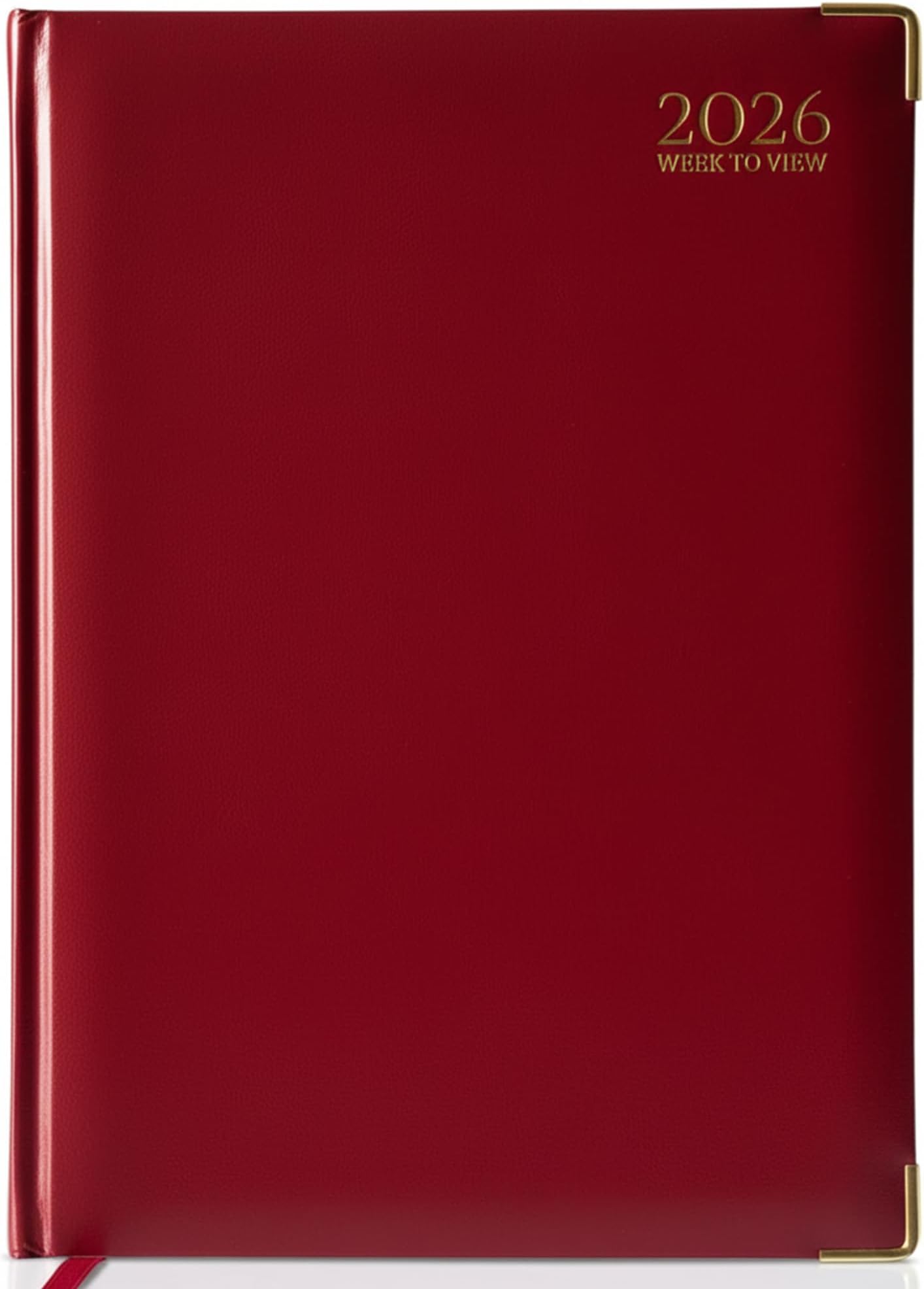 G4GADGET 2026 A5 Week to View Diary - Red - Compact Weekly Planner with Holidays and UK Global Information, Hardcover Organizer for Students, Teachers and