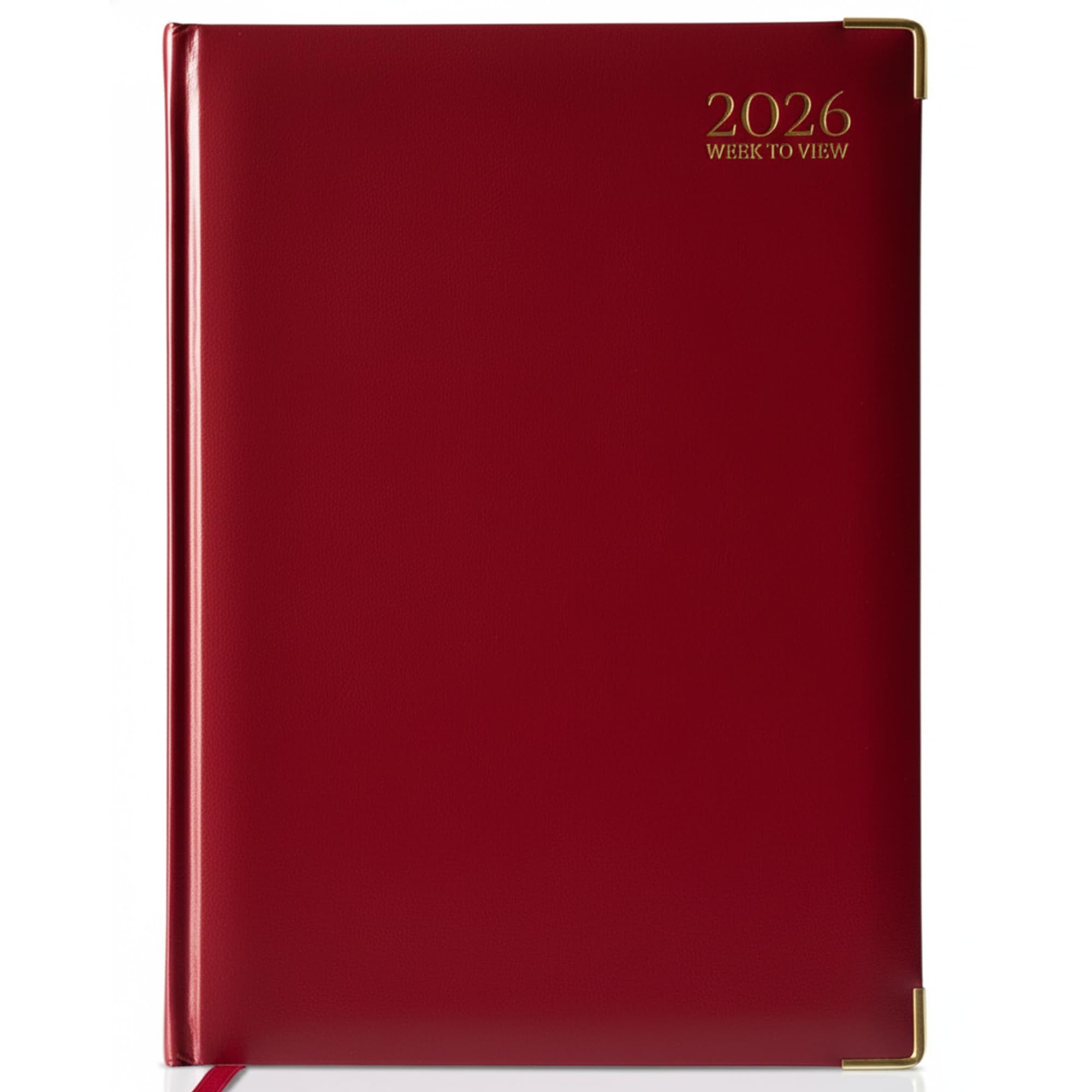 G4GADGET A5 2026 Week to View Red Diary Gilt Edges Hardback