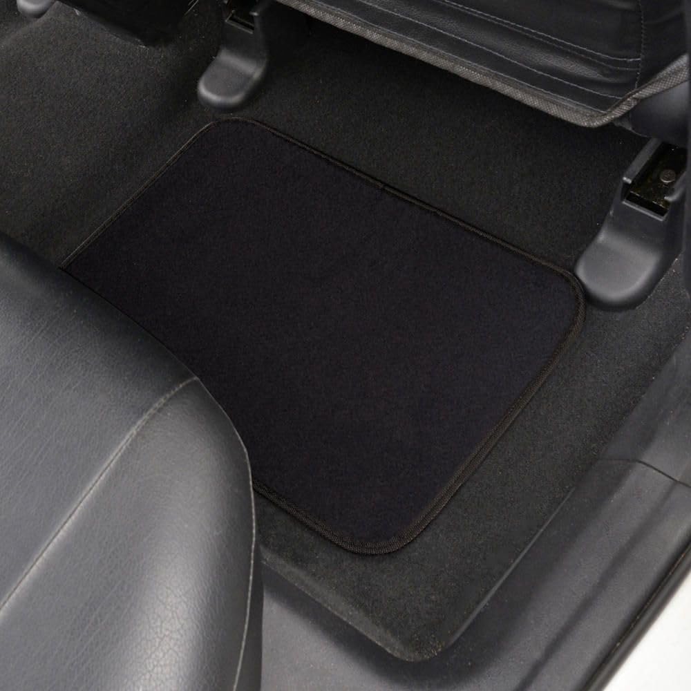 alxiang Solid Black Carpet Car Floor Mats-Set Of 4 Driver Passenger and Fits Pads Nylon Rubber 25 X — view 5