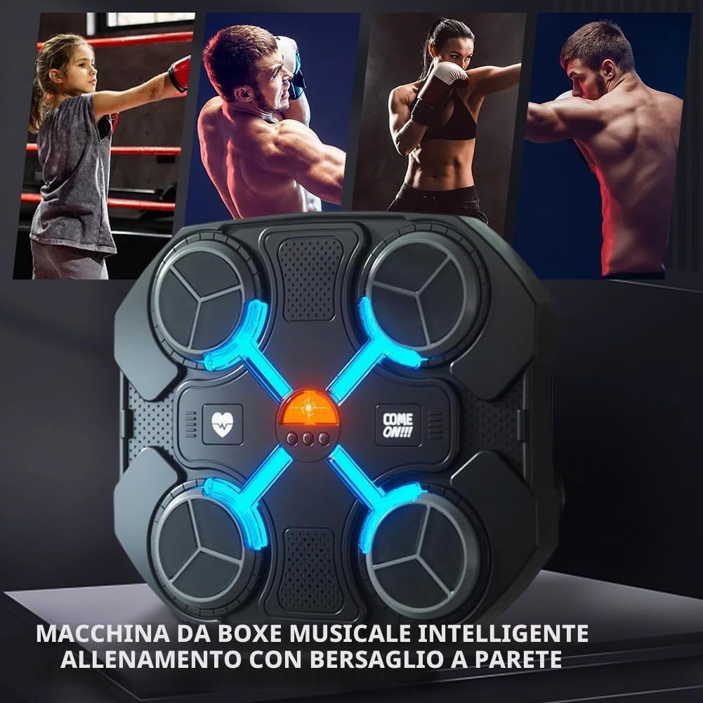 Music Boxing Machine Tirapugni, Macchina Musicale Elettronica a LED Montata a Parete, per Adulti, Disco Musicale, Attrezzatura a Percussione per La Casa (27.5 * 32 CM)