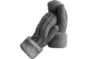 Comfy Warmth Women's Brown Knit Mittens