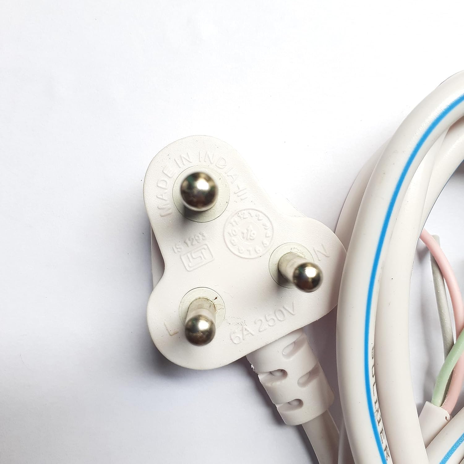 COPY LINE 2.5 Meter Electric Cable Cord | 3 Pin Wire for TV, Cooler, Fan, Mixer, and Juicer Grinder | Durable White Extension Cable 4